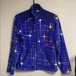 Columbia Sportswear Fleece  Jacket,(girls) 14/16, Blue background Zip Front